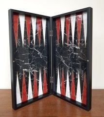 Mermer Desenli Hediyelik Büyük Boy Tavla